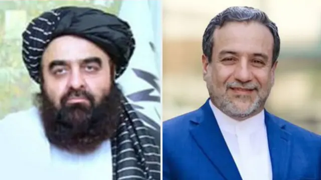 عکسی از عراقچی (سمت راست) و متقی در سمت چپ