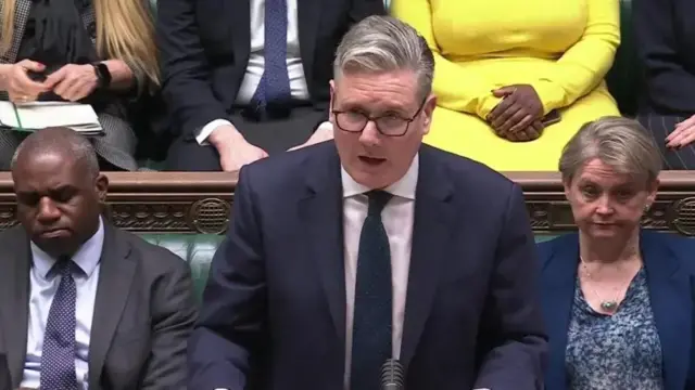 Minisitiri w’Intebe w’Ubwongereza, Keir Starmer, ubwo yari mu nteko nshingamategeko