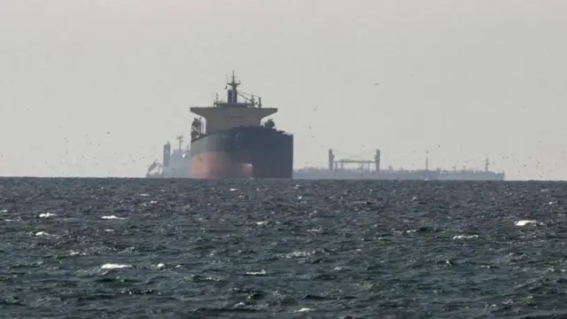 سفينتا شحن تظهران في الخليج بالقرب من مضيق هرمز في وقت سابق من هذا الشهر