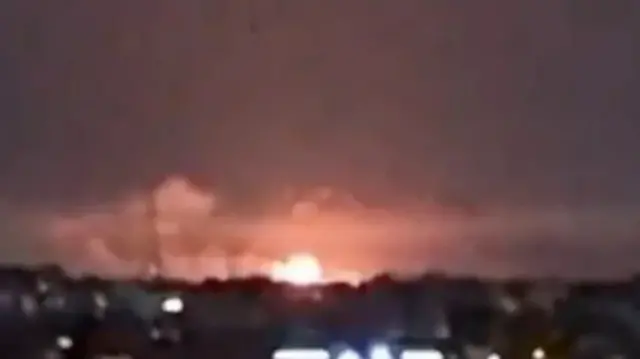 ইসফাহানে বিস্ফোরণের দৃশ্য