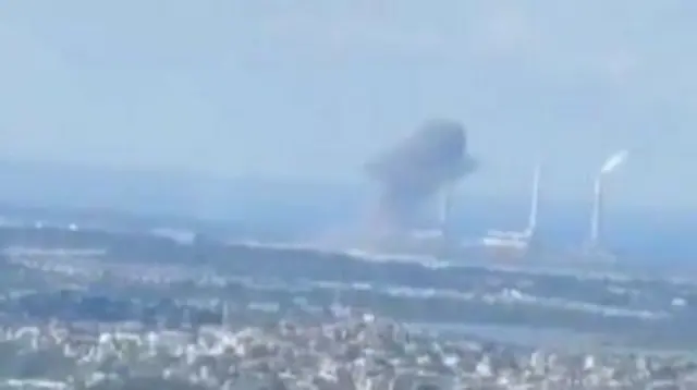 عکسی از نیروگاه اسرائیل که مورد حمله موشکی ایران قرار گرفته است