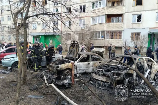 сгоревшие машины в Харькове