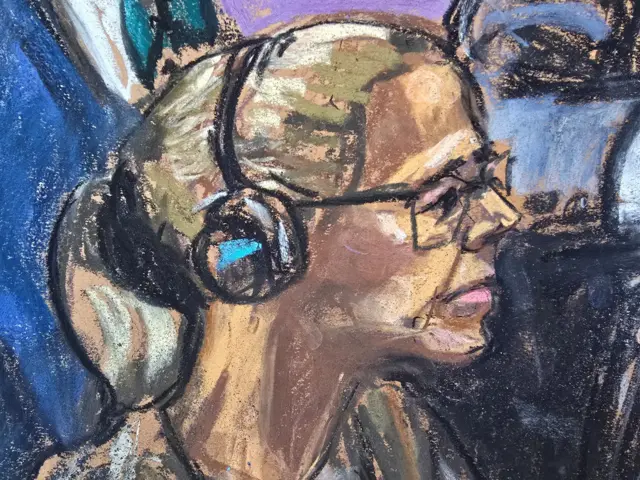 Cilia Flores en bocetos de la audiencia