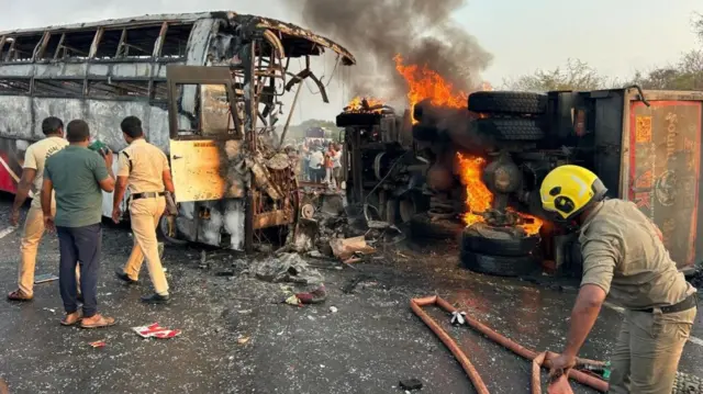 बस हादसा स्थल