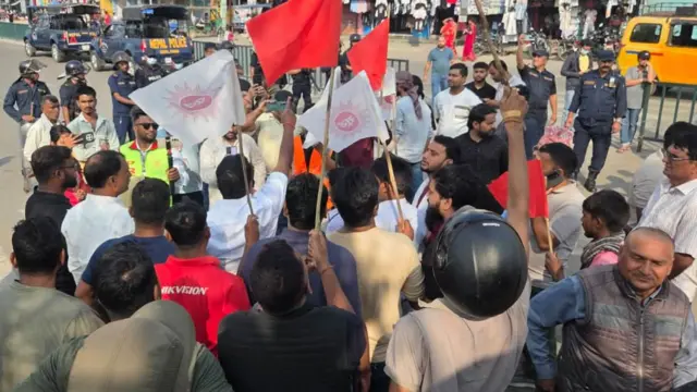 वीरगन्जमा विरोध प्रदर्शन