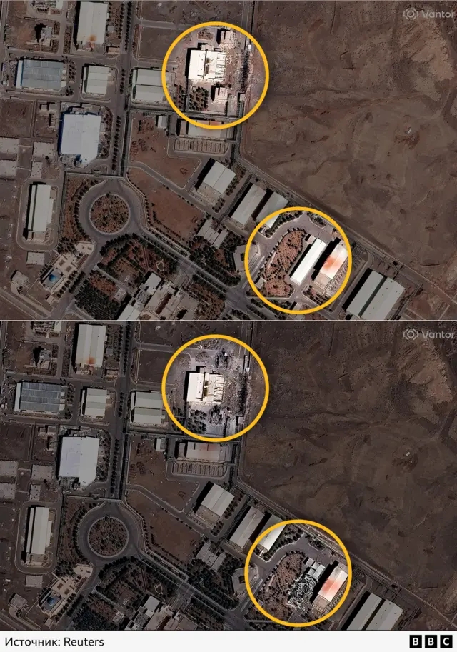 Повреждения на объекте в Натанзе