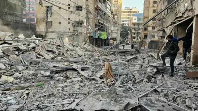 Residents were seen surveying the damage