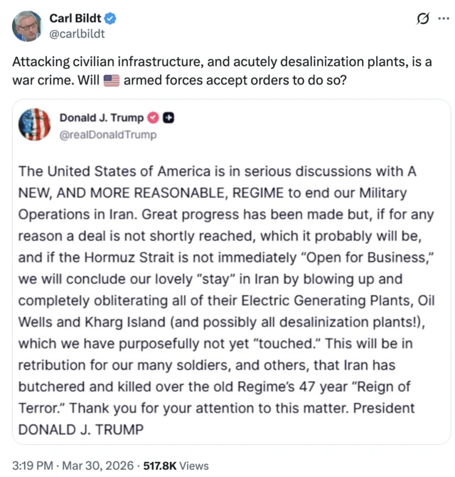 تصویر توییت کارل بیلت