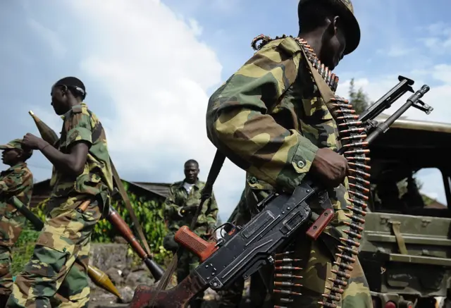 Abasirikare bafite imbunda muri DR Congo