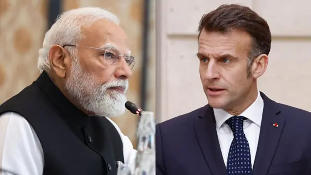 भारत के प्रधानमंत्री नरेंद्र मोदी और फ़्रांस के राष्ट्रपति इमैनुएल मैक्रों