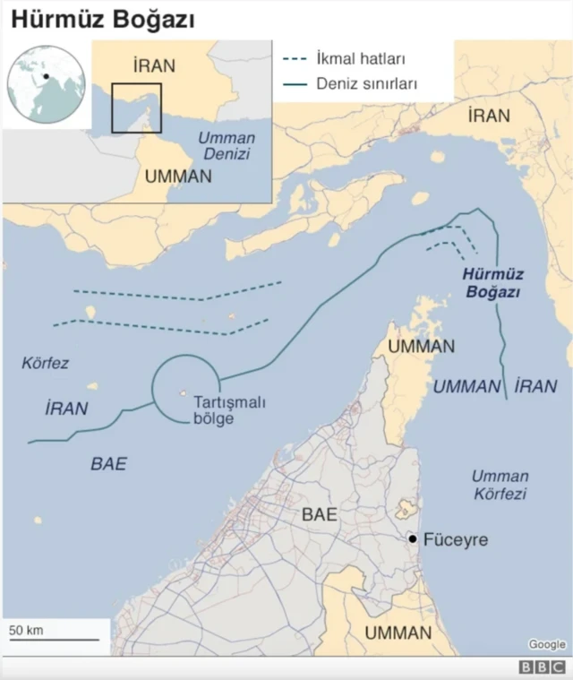 Hürmüz Boğazı haritası