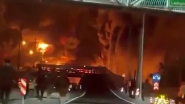 شعله‌ور شدن انبارهای سوخت اقدسیه - تهران