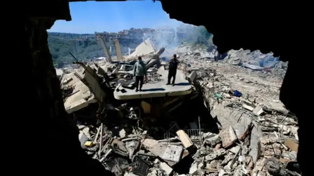 ساختمانی تخریب شده در لبنان