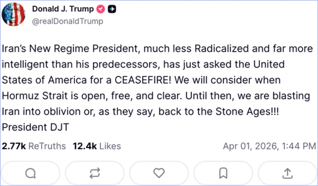 منشور لترامب على منصته تروث سوشيال