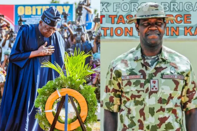 Perezida Tinubu wa Nigeria ku ifoto yegeranyijwe n'iya Gen Braimah