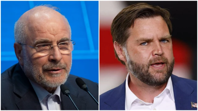 የኢራን ፓርላማ አፈ ጉባኤ ሞሐማድ ባገር ጋሊባፍ እና የአሜሪካ ምክትል ፕሬዝዳንት ጄዲ ቫንስ