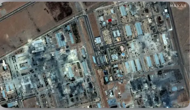 Ifoto yafashwe n'icyogajuru igaragaza uruganda rwa Iran rutunganya nikleyeri