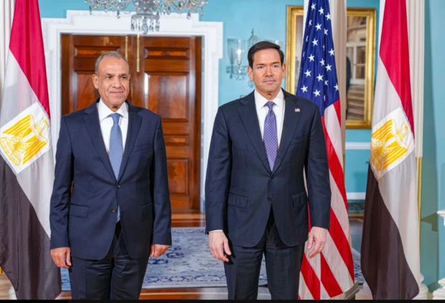 وزيرا الخارجية الأمريكي، ماركو روبيو، والمصري بدر عبد العاطي بالعاصمة الأمريكية واشنطن.