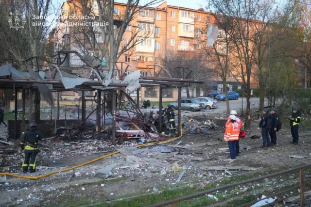 Последствия атаки в Запорожье