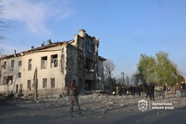 Разрушенное здание молитвенного дома в Запорожье