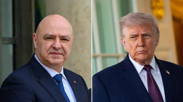 دونالد ترامپ پ جوزف عون با کت سرمهای