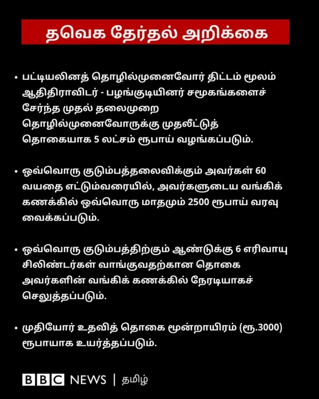 தமிழக வெற்றிக் கழகத்தின் தேர்தல் அறிக்கையில் என்ன கூறப்பட்டுள்ளது?
