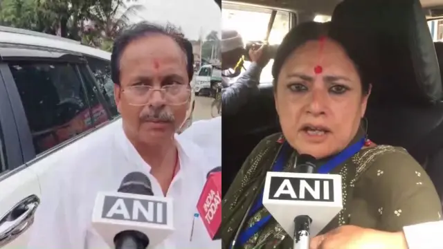 বিজেপি প্রার্থী শুভেন্দু সরকার ও অগ্নিমিত্রা পাল