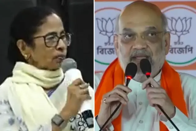 ভোটার প্রচারে মমতা ব্যানার্জী ও অমিত শাহ