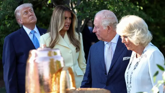 डोनाल्ड ट्रंप, मेलानिया ट्रंप, किंग चार्ल्स और क्वीन कैमिला
