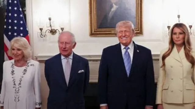 व्हाइट हाउस में ट्रंप और किंग चार्ल्स