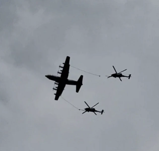 دو بالگرد و یک هواپیمای سوخت‌رسان در عملیات نجات خلبان اف ۱۵