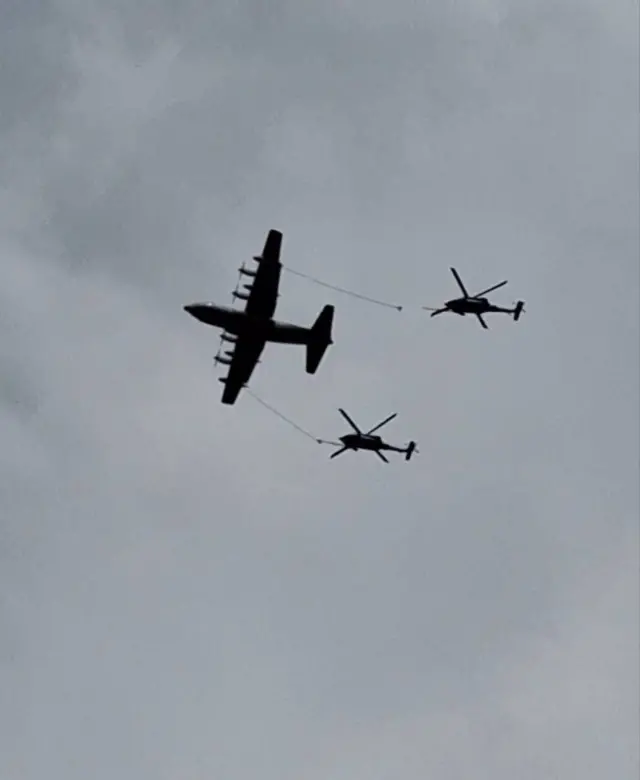 دو بالگرد و یک هواپیمای سوخت‌رسان در عملیات نجات خلبان اف ۱۵