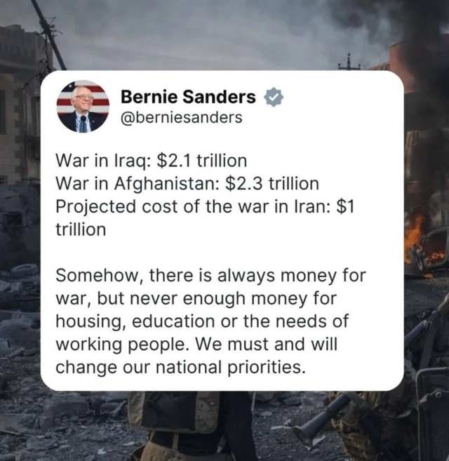 تصویر پست برنی سندرز در اینستاگرام