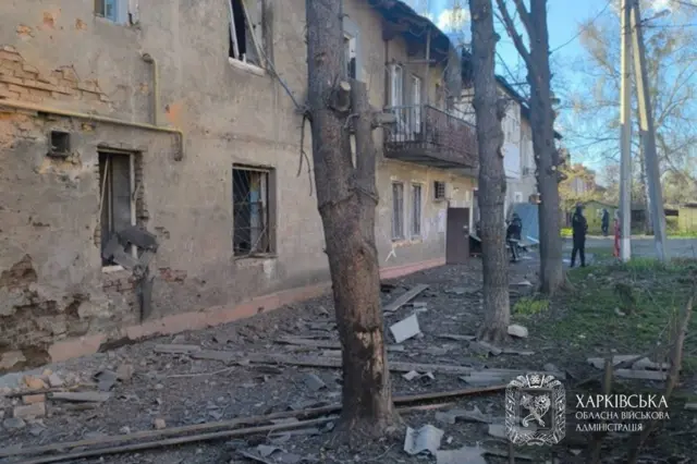 Фотография последствий попадания дрона