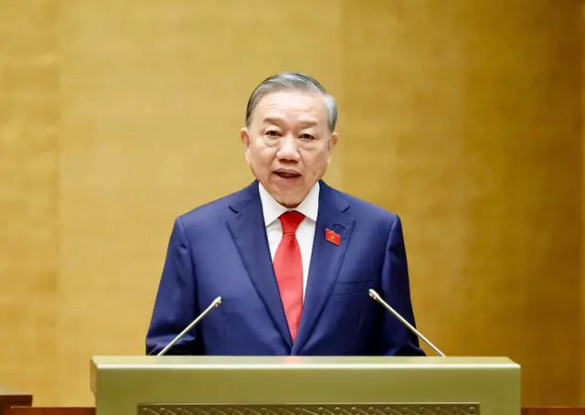 Ông Tô Lâm trong lễ tuyên thệ sáng 7/4/2026