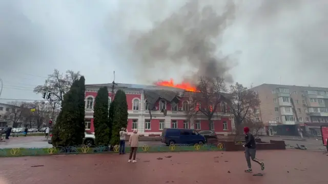 пожар в центре Прилук