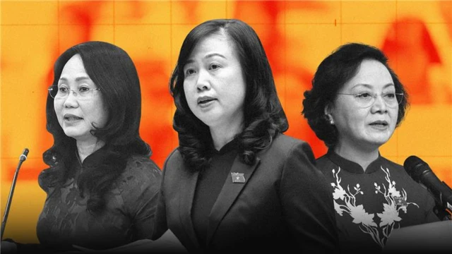 Từ trái qua: Bà Lâm Thị Phương Thanh, Đào Hồng Lan, Phạm Thị Thanh Trà