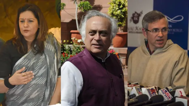 प्रियंका चतुर्वेदी, जयराम रमेश और उमर अब्दुल्लाह