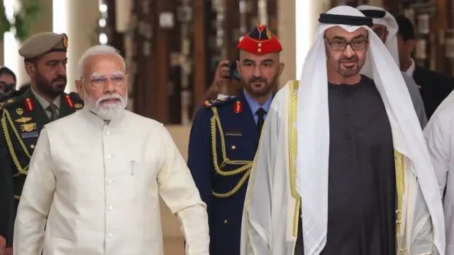 यूएई के राष्ट्रपति मोहम्मद बिन ज़ैद अल नहयान और पीएम मोदी