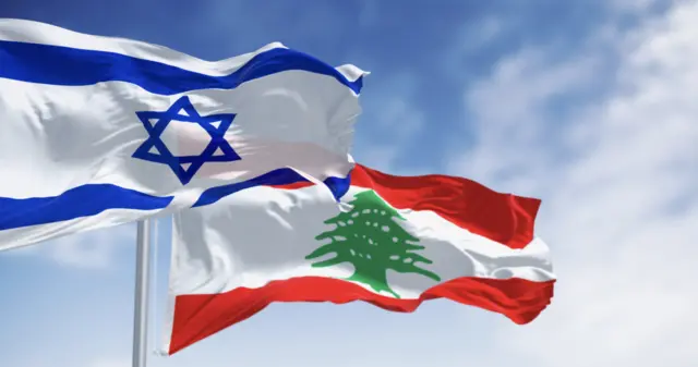 Bendera ya Israel na Lebanon
