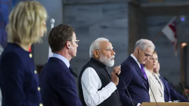 भारत-नॉर्डिक समिट में एक साझा प्रेस मीट