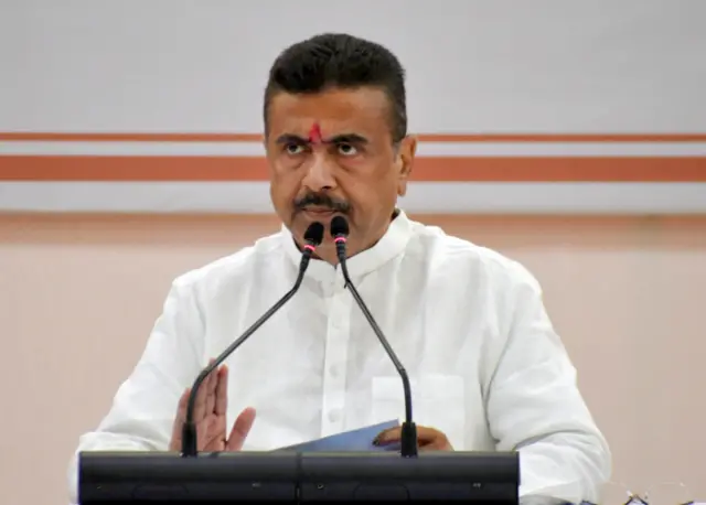 বুধবার নবান্নে সাংবাদিক সম্মেলনে পশ্চিমবঙ্গের মুখ্যমন্ত্রী শুভেন্দু অধিকারী।