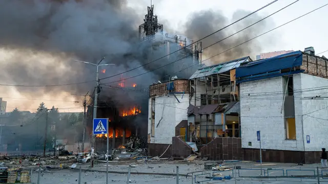 Разрушения в Киеве после российской атаки