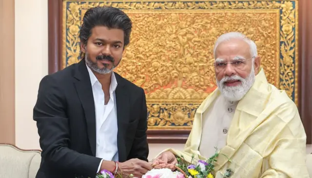 तमिलनाडु के मुख्यमंत्री सी. जोसेफ़ विजय और पीएम मोदी