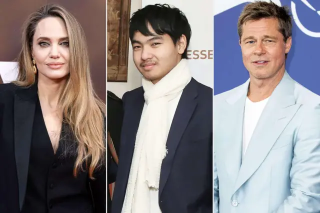 ifoto ifatanije ya Brad Pitt ,Angelina Jolie na Maddox Jolie-Pitt
