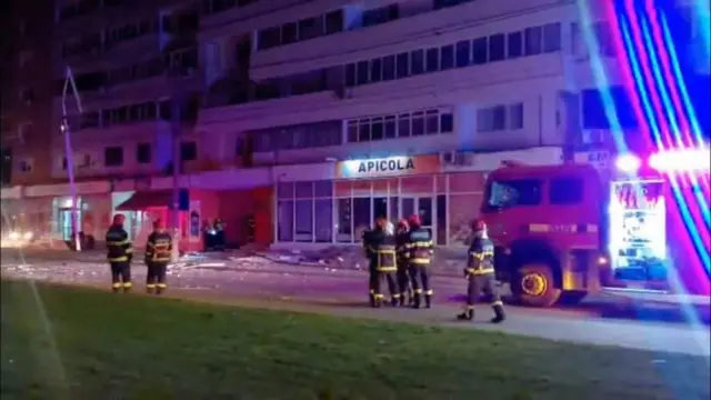 Drone Ruush ah oo ku dhacay dhisme dabaqyo ah oo ku yaalla Romania