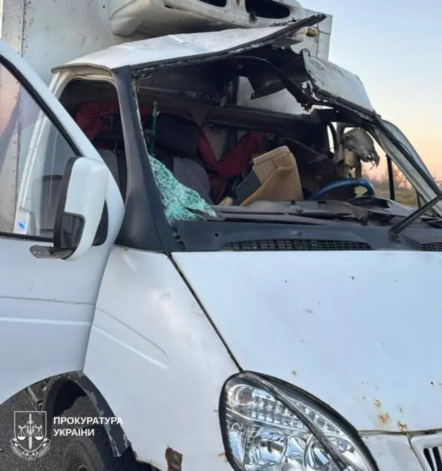 Пострадавший при атаке автомобиль