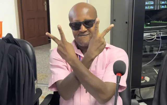 Aimable Karasira wahoze ari umwalimu muri kaminuza, akaba n'umuhanzi mu njyana ya 'rap' aha yari mu iburanisha mu rukiko i Nyanza mu mwaka ushize