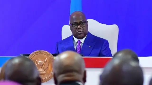 Perezida Tshisekedi mu kiganiro n'abanyamakuru cyarimo n'abandi bategetsi muri leta ye ku wa gatatu nijoro