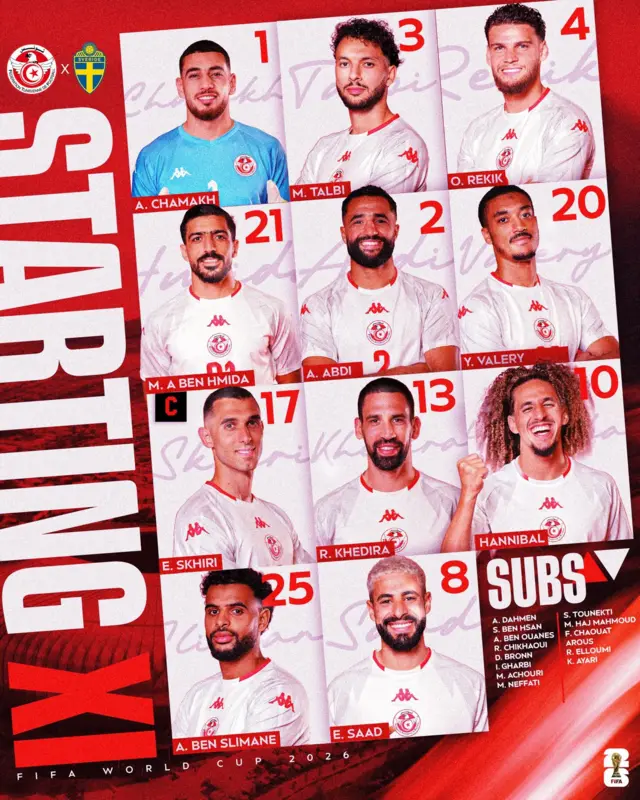 تشكيلة منتخب تونس